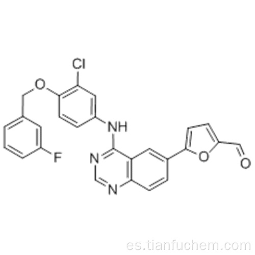 5- [4 - ((3-cloro-4 - ((3-fluorobencil) oxi) fenil) amino) quinazolin-6-il] -2-furaldehído CAS 231278-84-5